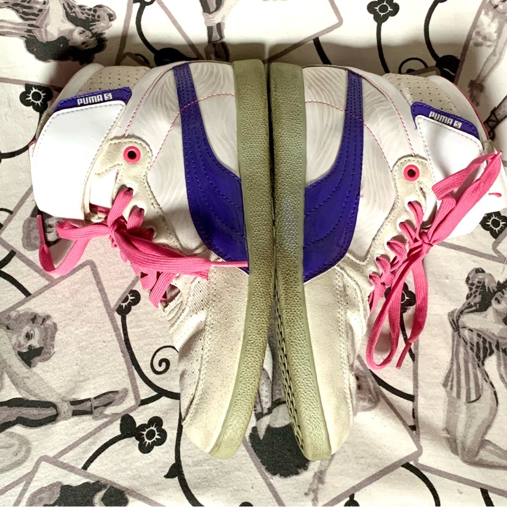 Retro White Puma High Tops - Picture 6 of 7